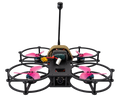 Pillager Defense indoor cinewhoop FPV drone with propeller guards, front camera and pink propellers